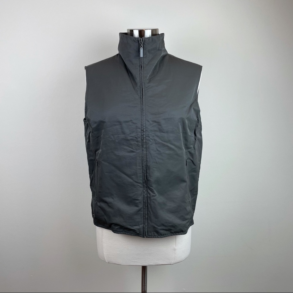 Eileen Fisher Gray Full Zip Vest Women Medium Italian Fabric